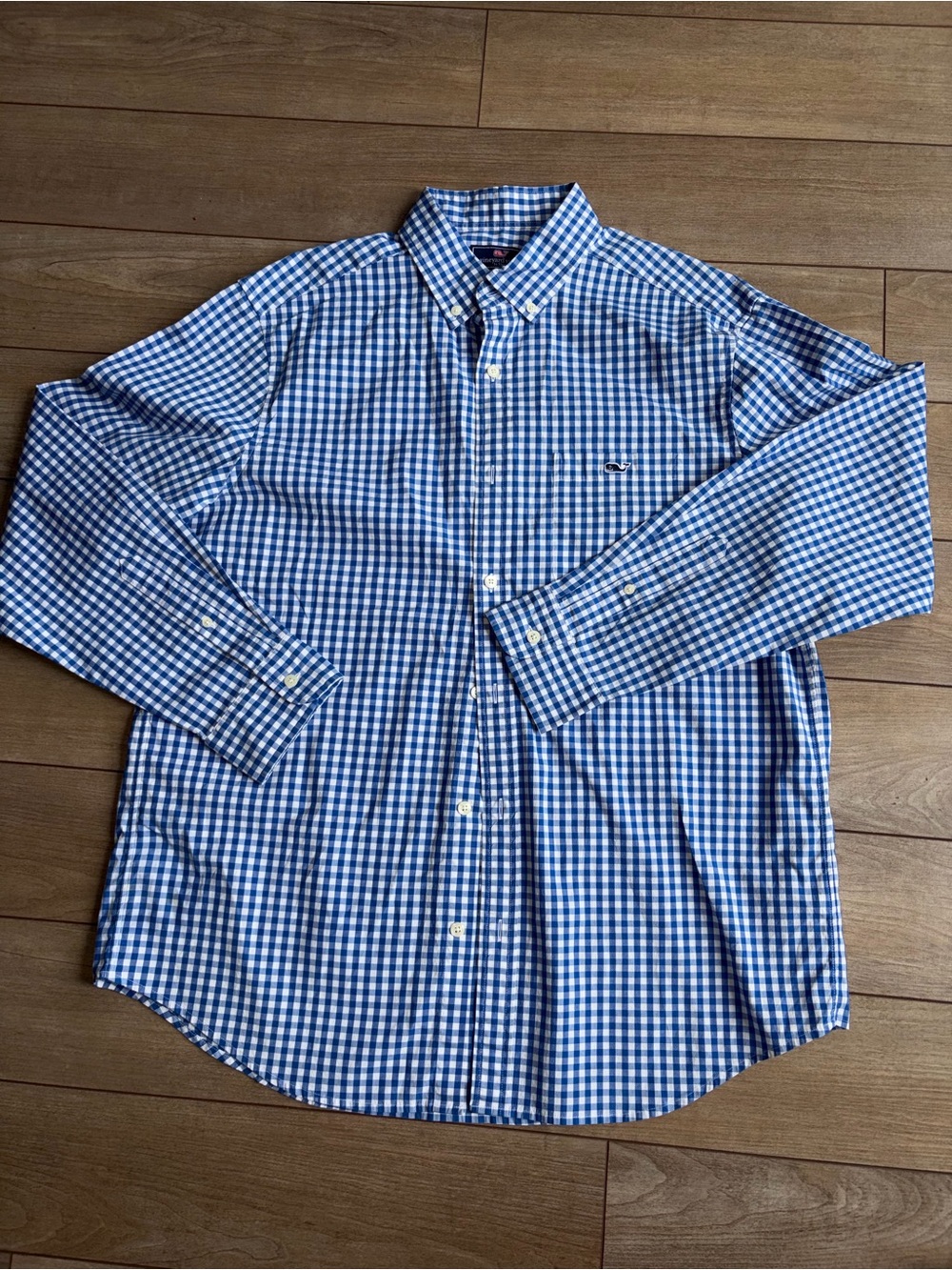 Vineyard Vines Blue and White Gingham Button-Down Shirt - Men